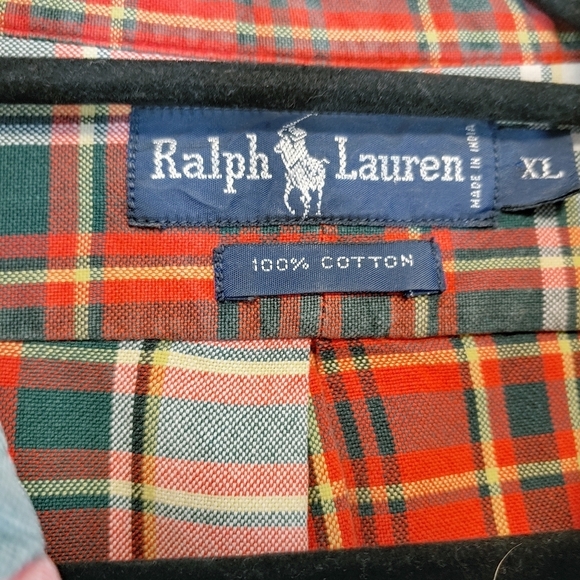 Ralph Lauren Men's Button Down Long Sleeves Plaid Shirt Sz XL Festive Comfy Cozy - Picture 7 of 11